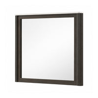 Lim Dresser Mirror, Dark Walnut Brown, Faux Marble, 39x45 Fluted Frame-BM353153