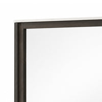 Lim Dresser Mirror, Dark Walnut Brown, Faux Marble, 39x45 Fluted Frame-BM353153