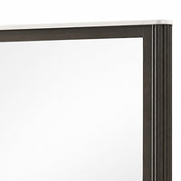 Lim Dresser Mirror, Dark Walnut Brown, Faux Marble, 39x45 Fluted Frame-BM353153