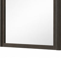 Lim Dresser Mirror, Dark Walnut Brown, Faux Marble, 39x45 Fluted Frame-BM353153