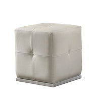 Keza Vanity Stool, White Tufted Seat, 19 Inch Cubic Membrane Press-BM353155