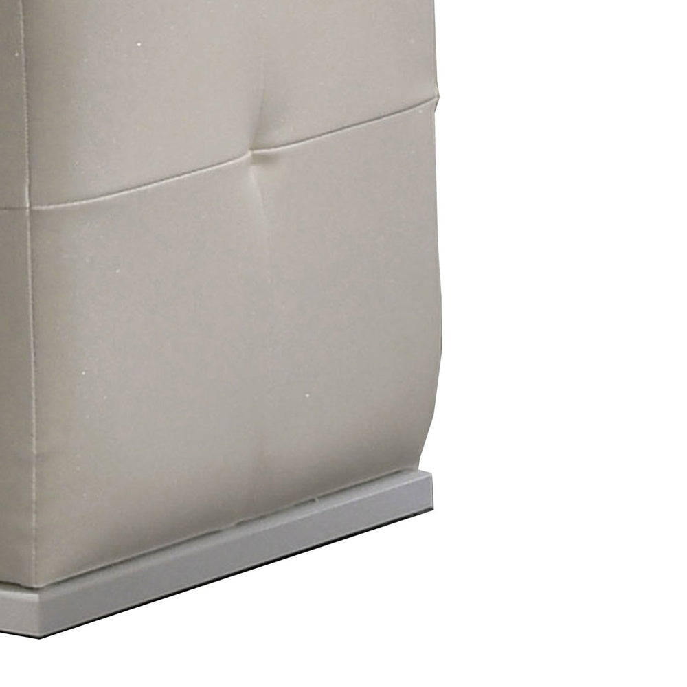 Keza Vanity Stool, White Tufted Seat, 19 Inch Cubic Membrane Press-BM353155