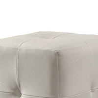 Keza Vanity Stool, White Tufted Seat, 19 Inch Cubic Membrane Press-BM353155