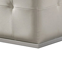 Keza Vanity Stool, White Tufted Seat, 19 Inch Cubic Membrane Press-BM353155