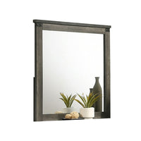 Bry Dresser Mirror, Crown Molded Top, 38x40 Rustic Gray Frame-BM353161