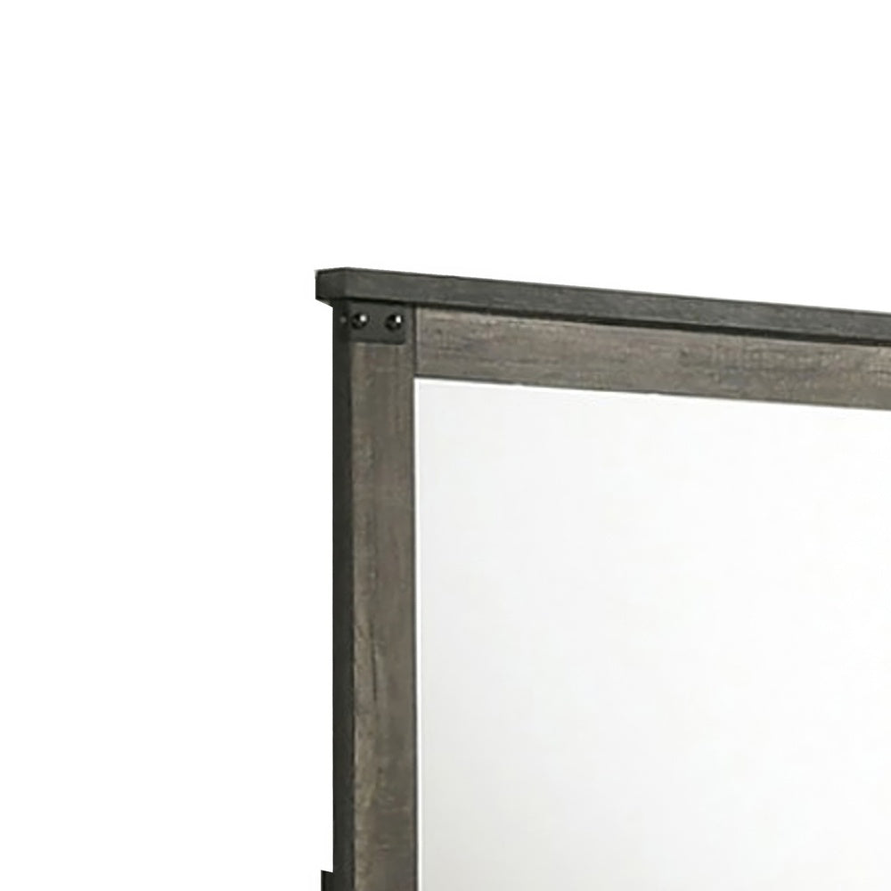 Bry Dresser Mirror, Crown Molded Top, 38x40 Rustic Gray Frame-BM353161
