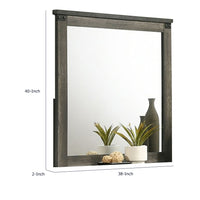 Bry Dresser Mirror, Crown Molded Top, 38x40 Rustic Gray Frame-BM353161