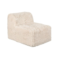 Appi Modular Armless Chair, Compressed Foam Fill Sand Beige Faux Fur-BM353165