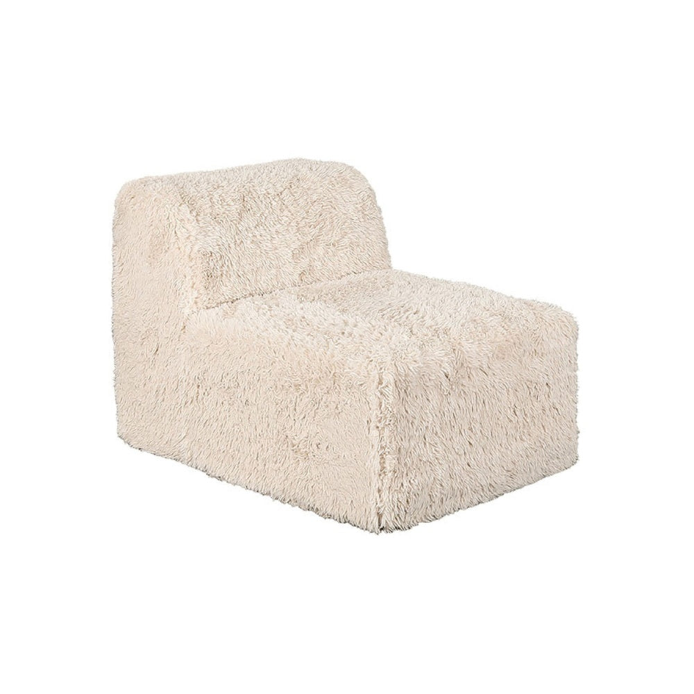 Appi Modular Armless Chair, Compressed Foam Fill Sand Beige Faux Fur-BM353165