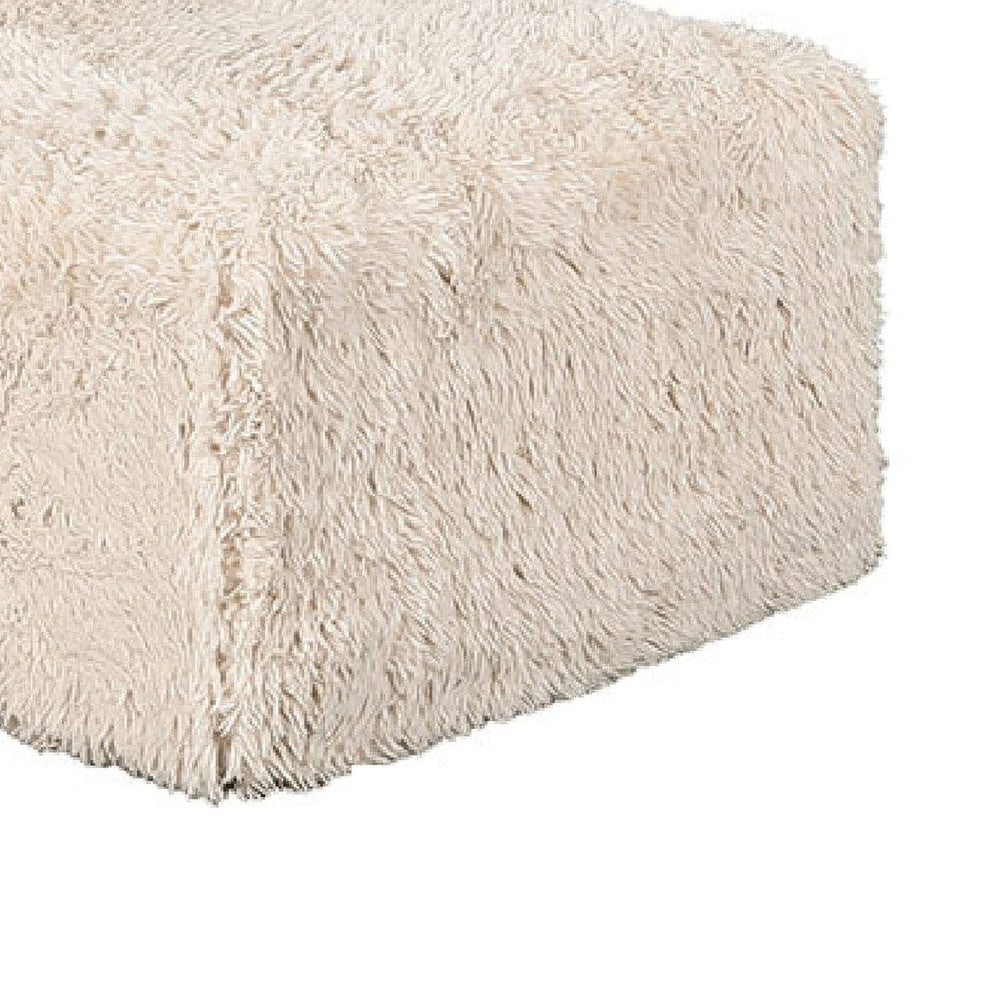 Appi Modular Armless Chair, Compressed Foam Fill Sand Beige Faux Fur-BM353165