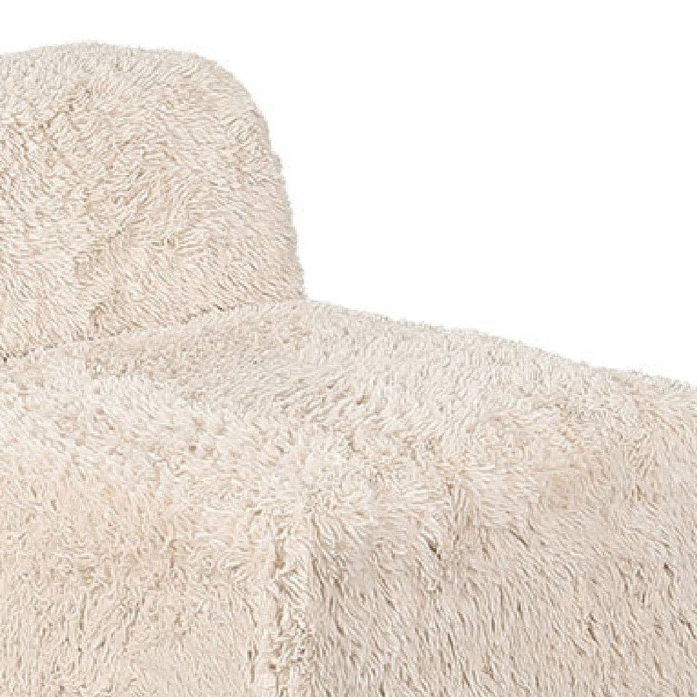 Appi Modular Armless Chair, Compressed Foam Fill Sand Beige Faux Fur-BM353165