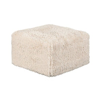 Appi Modular Square Ottoman, Compressed Foam, Sand Beige Faux Fur 27 Inch-BM353166
