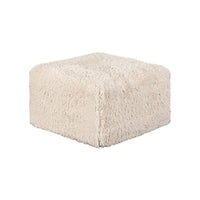 Appi Modular Square Ottoman, Compressed Foam, Sand Beige Faux Fur 27 Inch-BM353166
