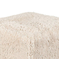 Appi Modular Square Ottoman, Compressed Foam, Sand Beige Faux Fur 27 Inch-BM353166