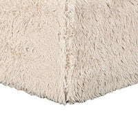 Appi Modular Square Ottoman, Compressed Foam, Sand Beige Faux Fur 27 Inch-BM353166