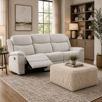 Appi Modular Square Ottoman, Compressed Foam, Sand Beige Faux Fur 27 Inch-BM353166