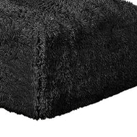 Appi Modular Armless Chair, Compressed Foam Fill Black Shaggy Faux Fur-BM353167