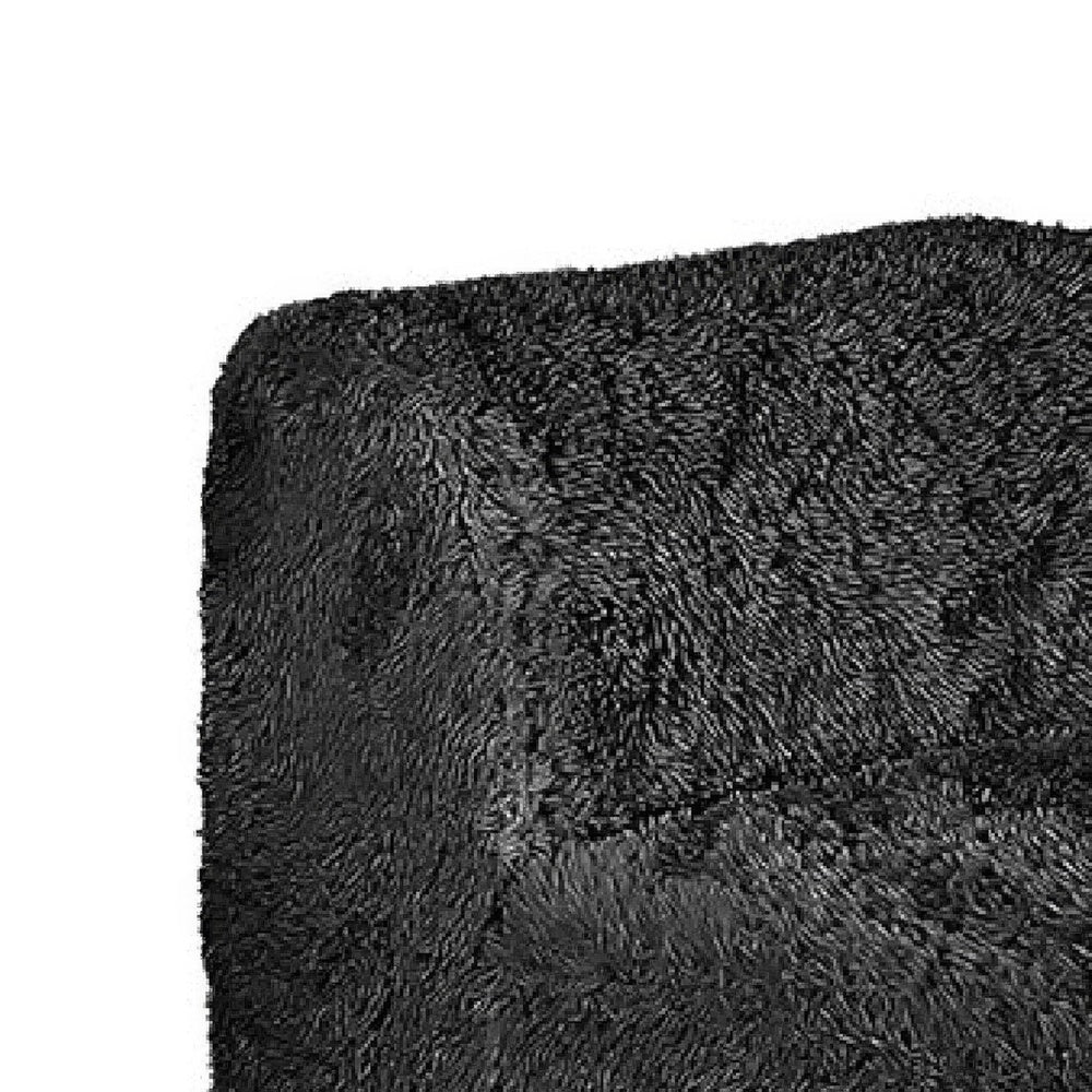 Appi Modular Armless Chair, Compressed Foam Fill Black Shaggy Faux Fur-BM353167