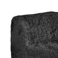 Appi Modular Armless Chair, Compressed Foam Fill Black Shaggy Faux Fur-BM353167