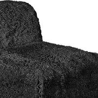 Appi Modular Armless Chair, Compressed Foam Fill Black Shaggy Faux Fur-BM353167
