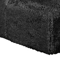 Appi Modular Armless Chair, Compressed Foam Fill Black Shaggy Faux Fur-BM353167