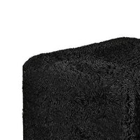 Appi Modular Square Ottoman, Compressed Foam, Black Faux Fur 27 Inch-BM353168