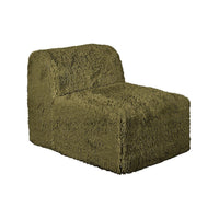 Appi Modular Armless Chair, Compressed Foam Fill Olive Green Faux Fur-BM353169