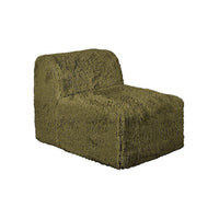 Appi Modular Armless Chair, Compressed Foam Fill Olive Green Faux Fur-BM353169