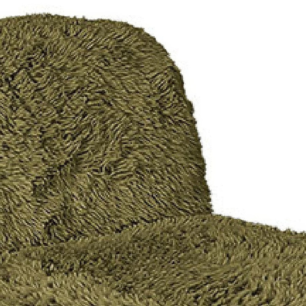 Appi Modular Armless Chair, Compressed Foam Fill Olive Green Faux Fur-BM353169