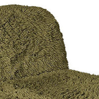 Appi Modular Armless Chair, Compressed Foam Fill Olive Green Faux Fur-BM353169