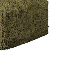 Appi Modular Square Ottoman, Compressed Foam, Olive Green Faux Fur 27 Inch-BM353170