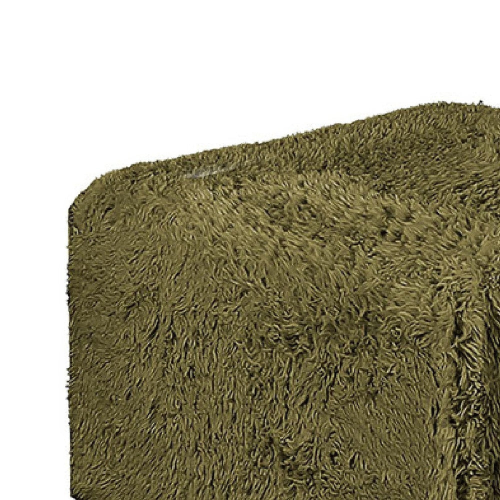 Appi Modular Square Ottoman, Compressed Foam, Olive Green Faux Fur 27 Inch-BM353170