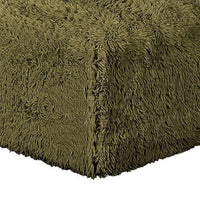 Appi Modular Square Ottoman, Compressed Foam, Olive Green Faux Fur 27 Inch-BM353170
