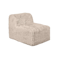 Appi Modular Armless Chair, Compressed Foam Fill Taupe Brown Faux Fur-BM353171
