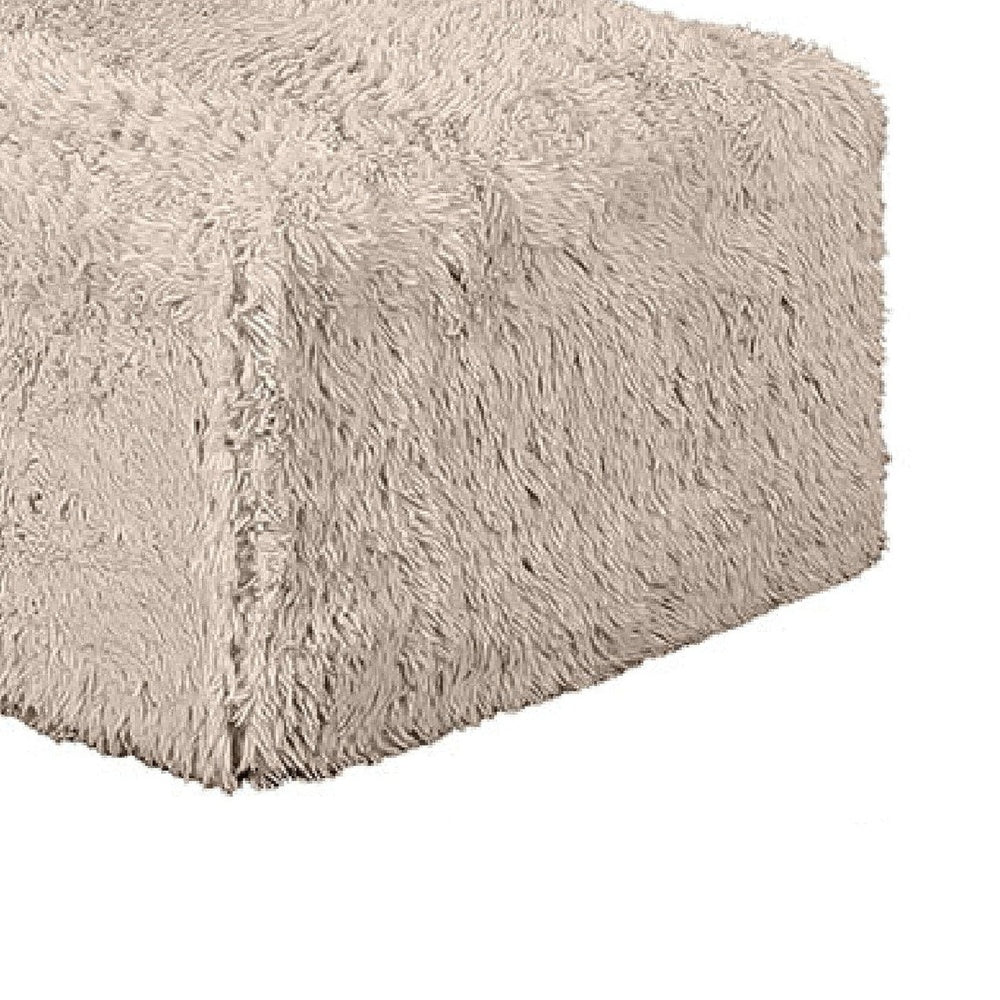 Appi Modular Armless Chair, Compressed Foam Fill Taupe Brown Faux Fur-BM353171