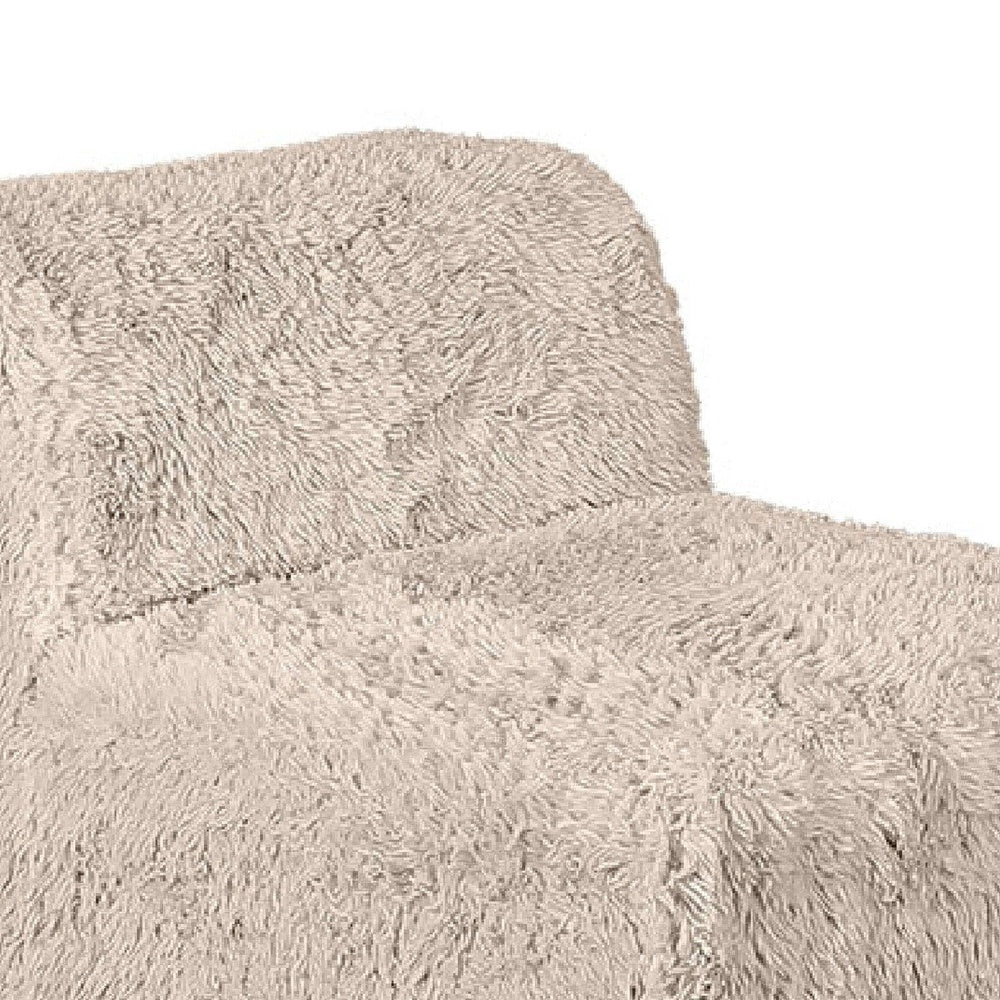 Appi Modular Armless Chair, Compressed Foam Fill Taupe Brown Faux Fur-BM353171
