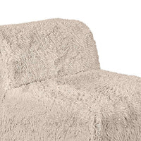 Appi Modular Armless Chair, Compressed Foam Fill Taupe Brown Faux Fur-BM353171