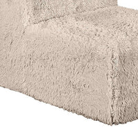 Appi Modular Armless Chair, Compressed Foam Fill Taupe Brown Faux Fur-BM353171