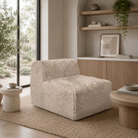 Appi Modular Armless Chair, Compressed Foam Fill Taupe Brown Faux Fur-BM353171