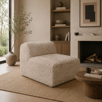 Appi Modular Armless Chair, Compressed Foam Fill Taupe Brown Faux Fur-BM353171