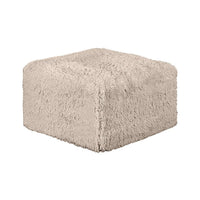 Appi Modular Square Ottoman, Compressed Foam, Taupe Brown Faux Fur 27 Inch-BM353172