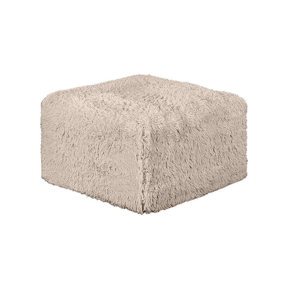 Appi Modular Square Ottoman, Compressed Foam, Taupe Brown Faux Fur 27 Inch-BM353172