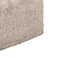 Appi Modular Square Ottoman, Compressed Foam, Taupe Brown Faux Fur 27 Inch-BM353172
