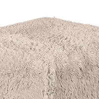Appi Modular Square Ottoman, Compressed Foam, Taupe Brown Faux Fur 27 Inch-BM353172