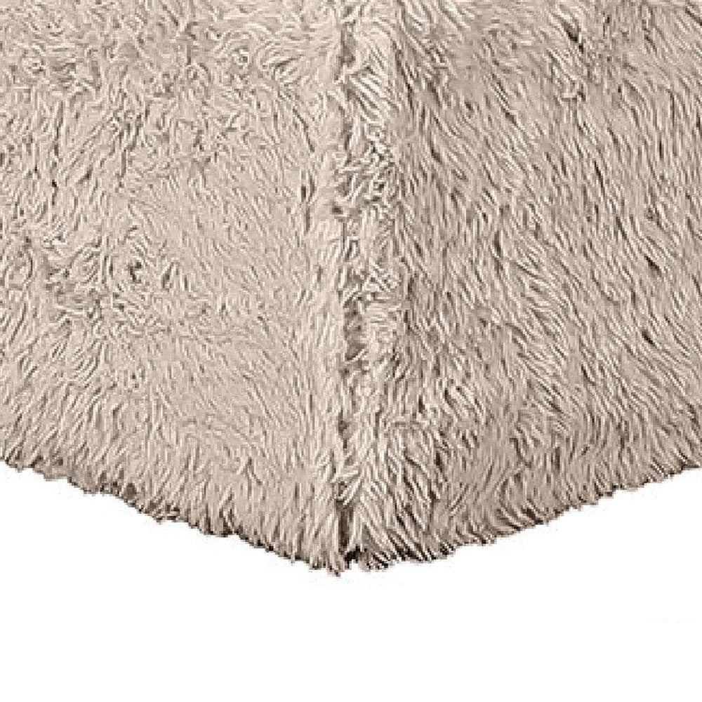 Appi Modular Square Ottoman, Compressed Foam, Taupe Brown Faux Fur 27 Inch-BM353172