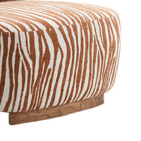 Niya Zebra Accent Chair, Cylindrical Backrest, Orange-White Chenille-BM353186