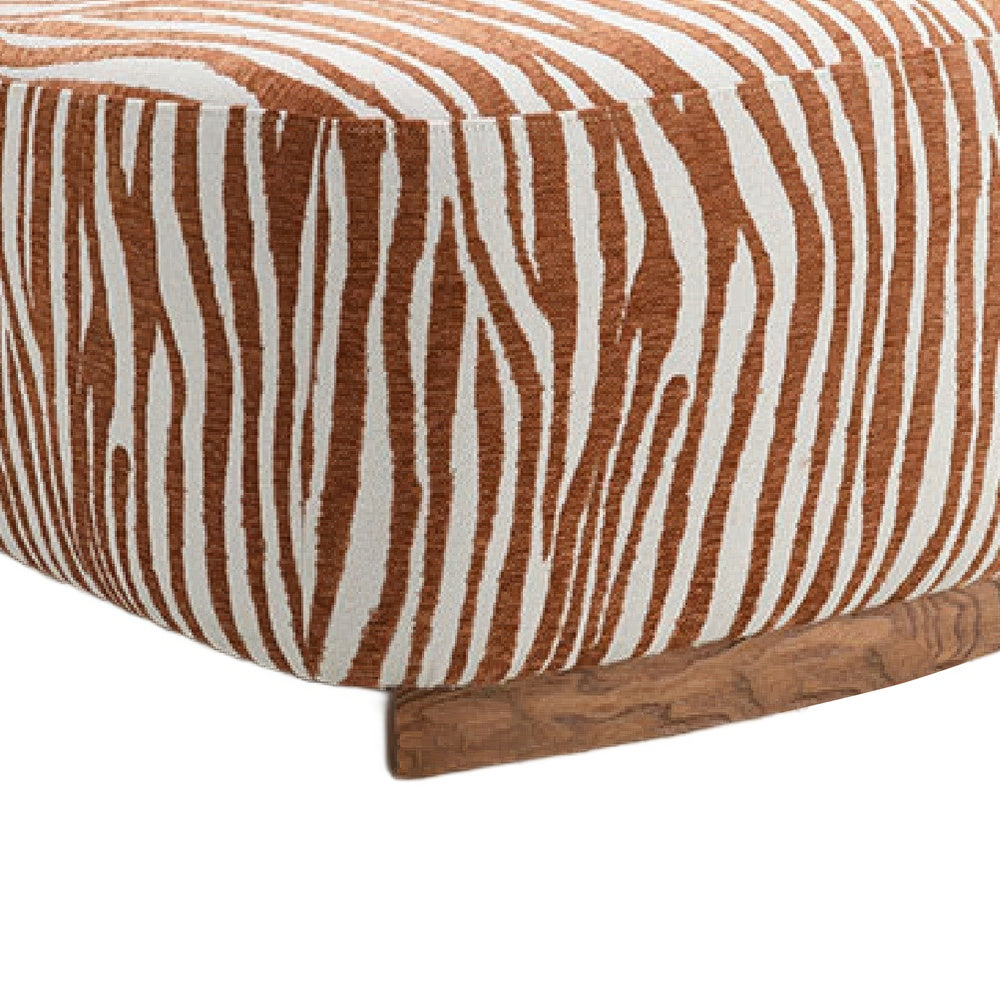 Niya Zebra Accent Chair, Cylindrical Backrest, Orange-White Chenille-BM353186
