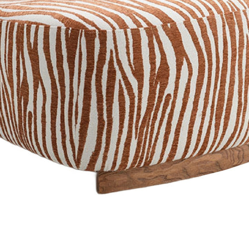 Niya Zebra Accent Chair, Cylindrical Backrest, Orange-White Chenille
