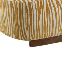 Niya Zebra Accent Chair, Cylindrical Backrest, Yellow-White Chenille-BM353187