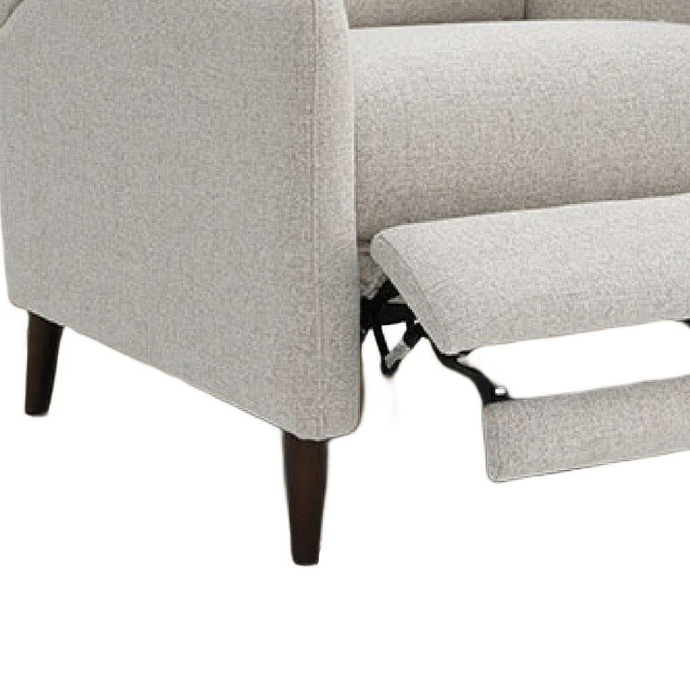 Cien Pushback Recliner Chair with High Back and Tapered Legs, Beige Fabric-BM353193